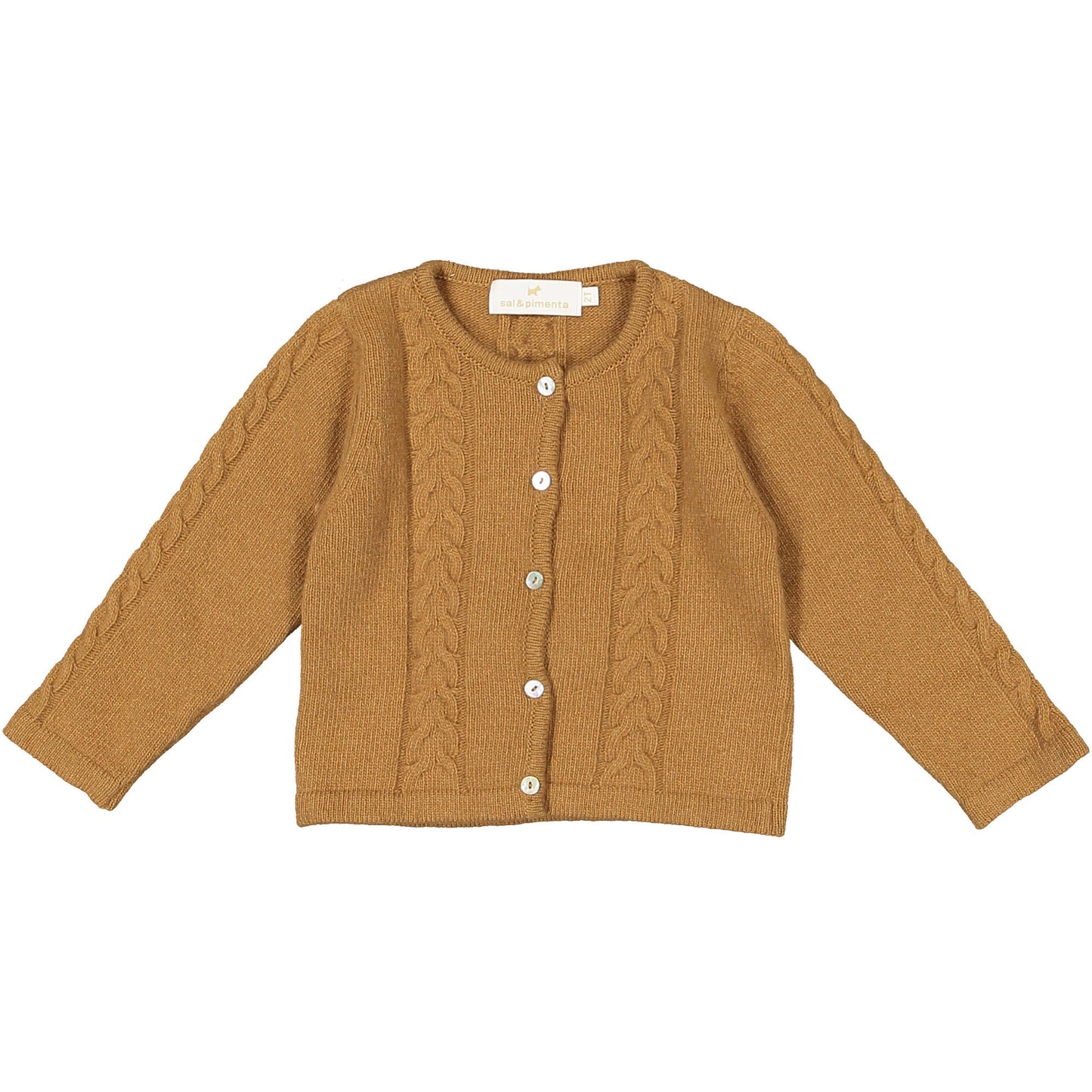 Camel Cable Knit Cardigan