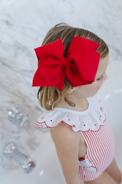 Santa Tell Me Red Bows Swimsuit