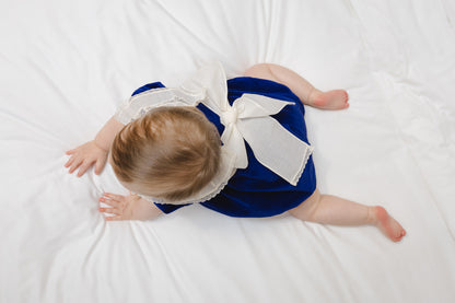 Navy Velvet Romper