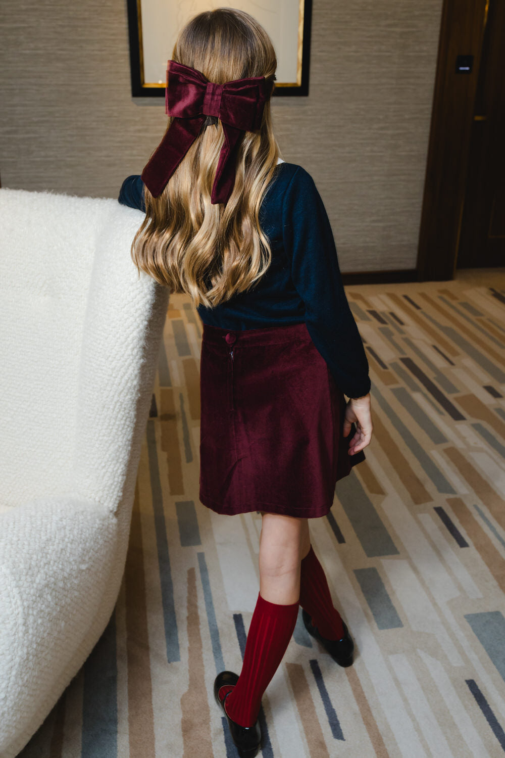 Maryland Burgundy Velvet Skirt