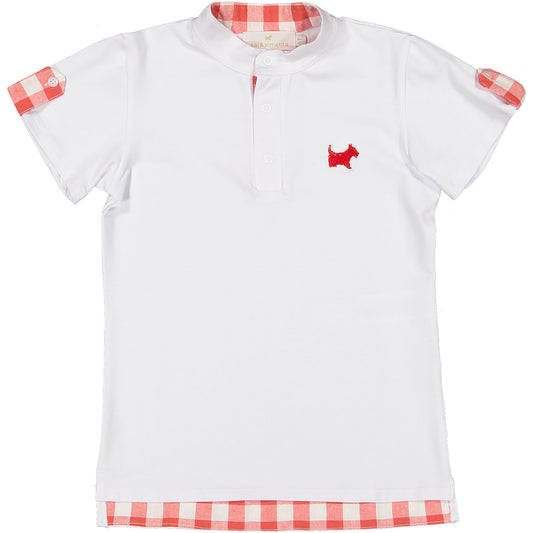 Red Gingham Boy Polo