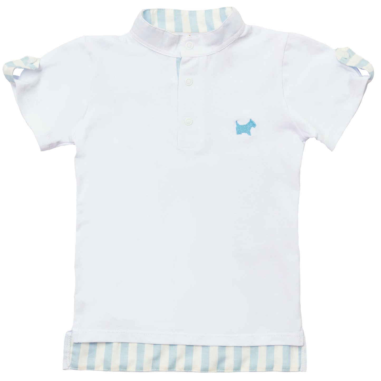 Blue Stripes Logo Boy Polo