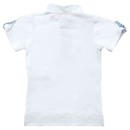 Blue Stripes Logo Boy Polo