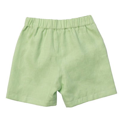 Green Linen Boy Shorts