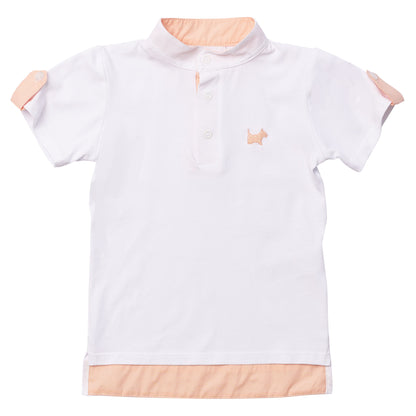 Peach Logo Boy Polo