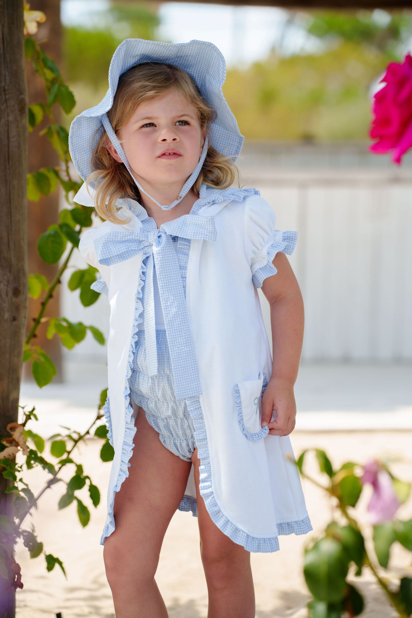 SAMPLE Mini Blue Gingham Cover-Up