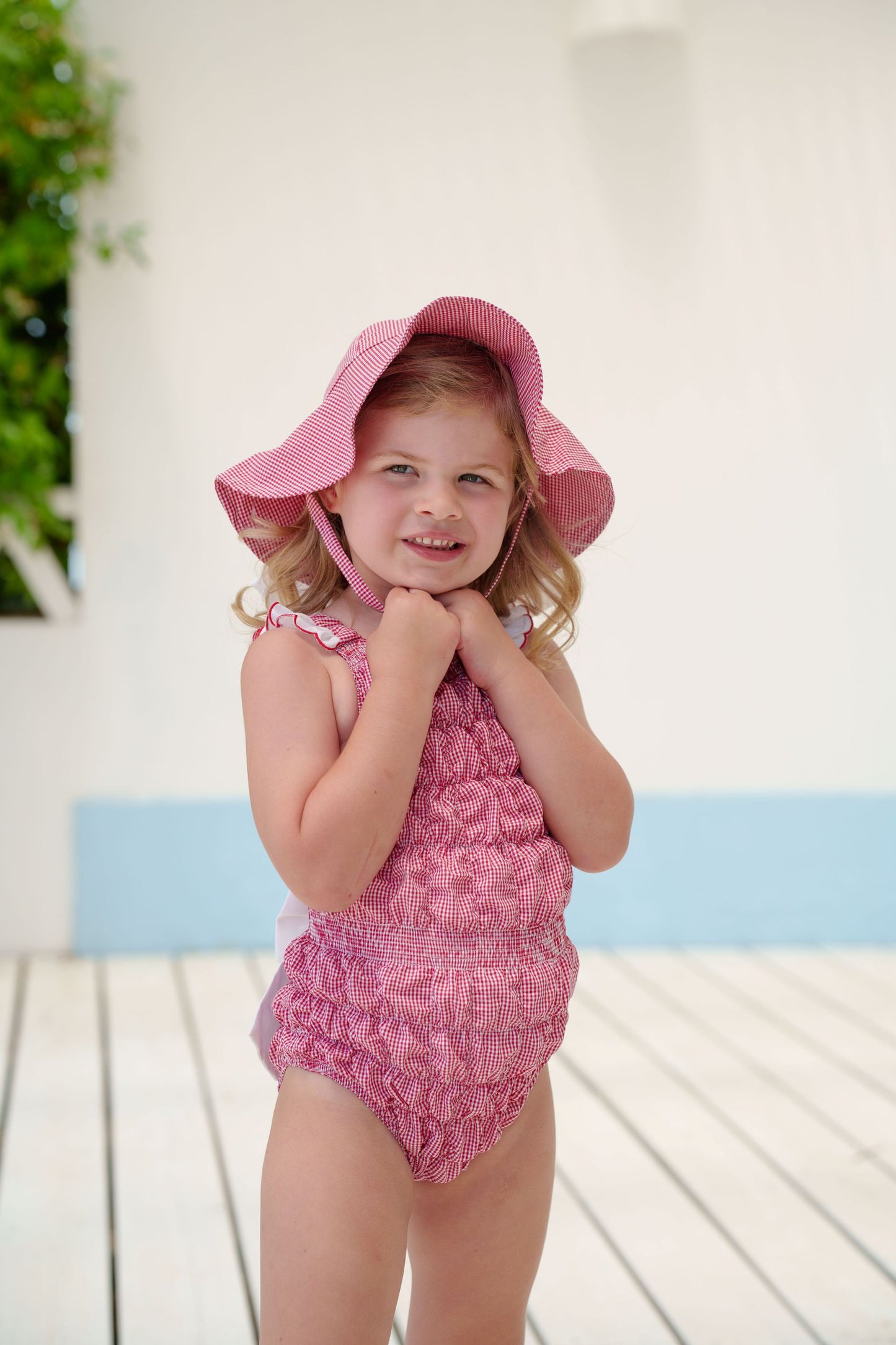 PRE-ORDER Red Cherries Cotton Frilled Swimsuit
