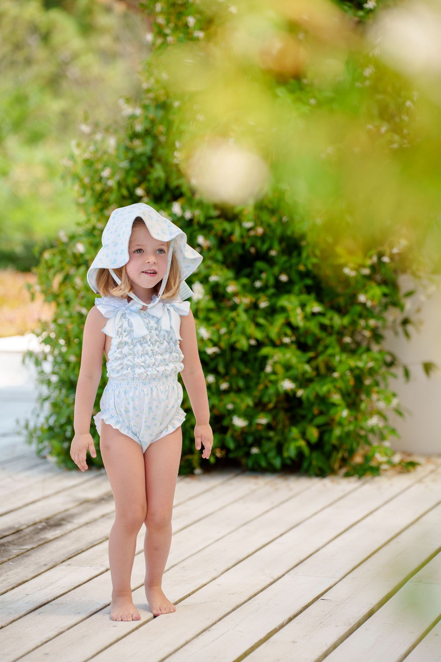Blue Cherries Lycra Sunny Hat