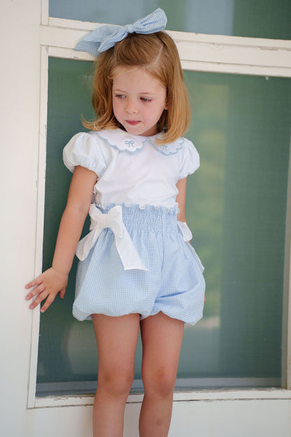 SAMPLE Mini Blue Gingham Bubbly Shorts