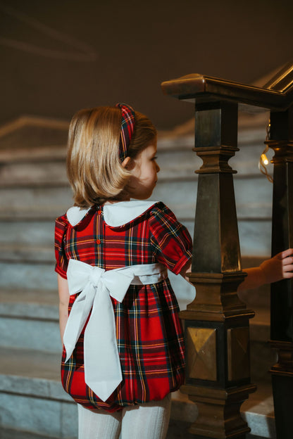 PRE-ORDER North Pole Plaid Smocked Romper