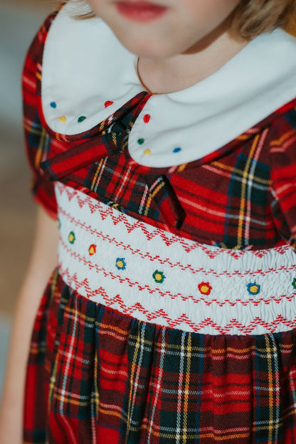 PRE-ORDER North Pole Plaid Smocked Romper