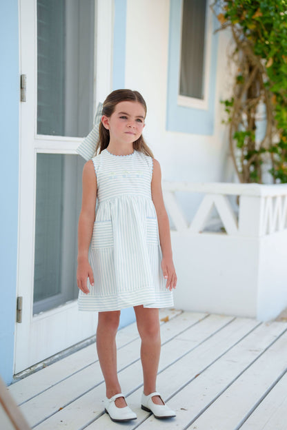 PRE-ORDER Blue Cherries Stripes Dress
