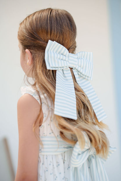 Blue Cherries Stripes Big Hair Clip