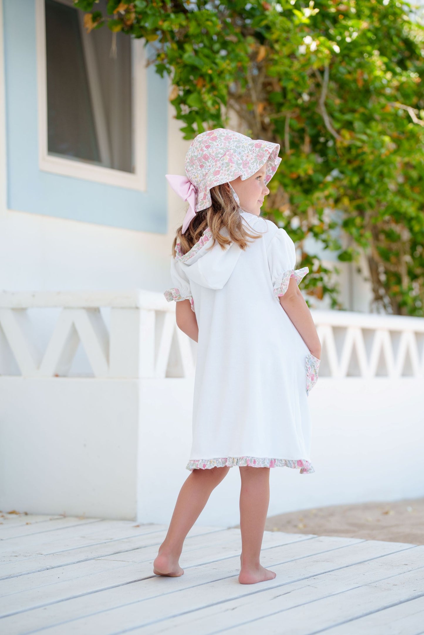 PRE ORDER Pink Floral Lycra Sunny Hat