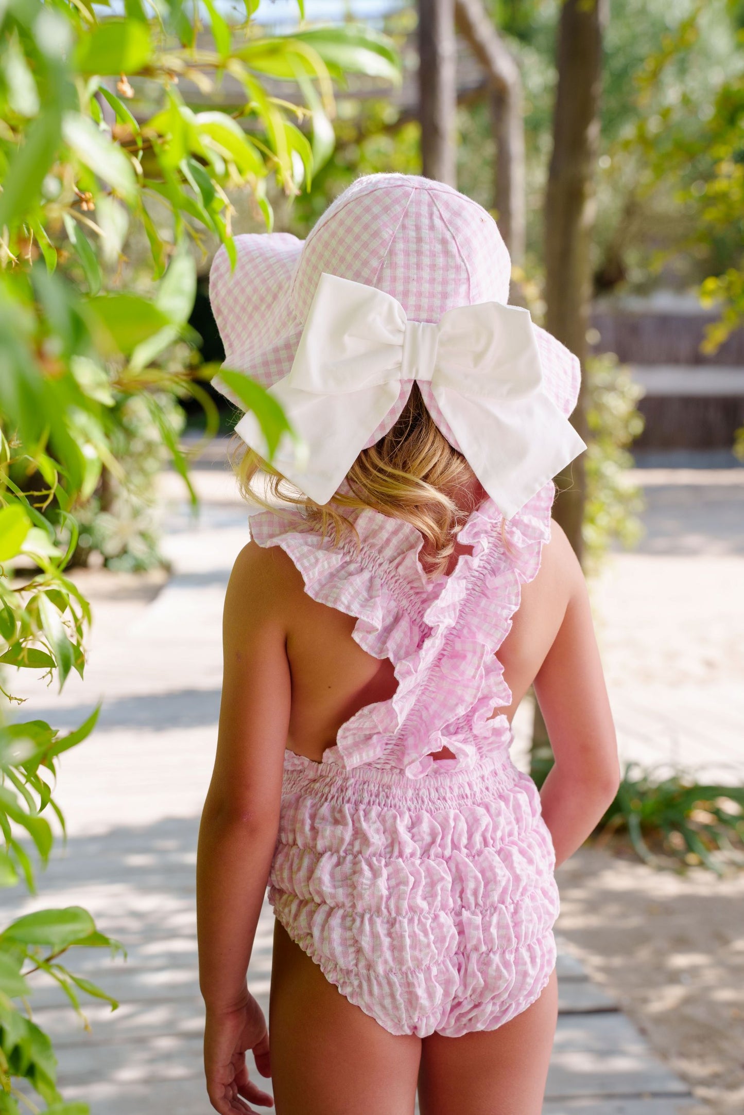 SAMPLE Pink Gingham Sunny Hat