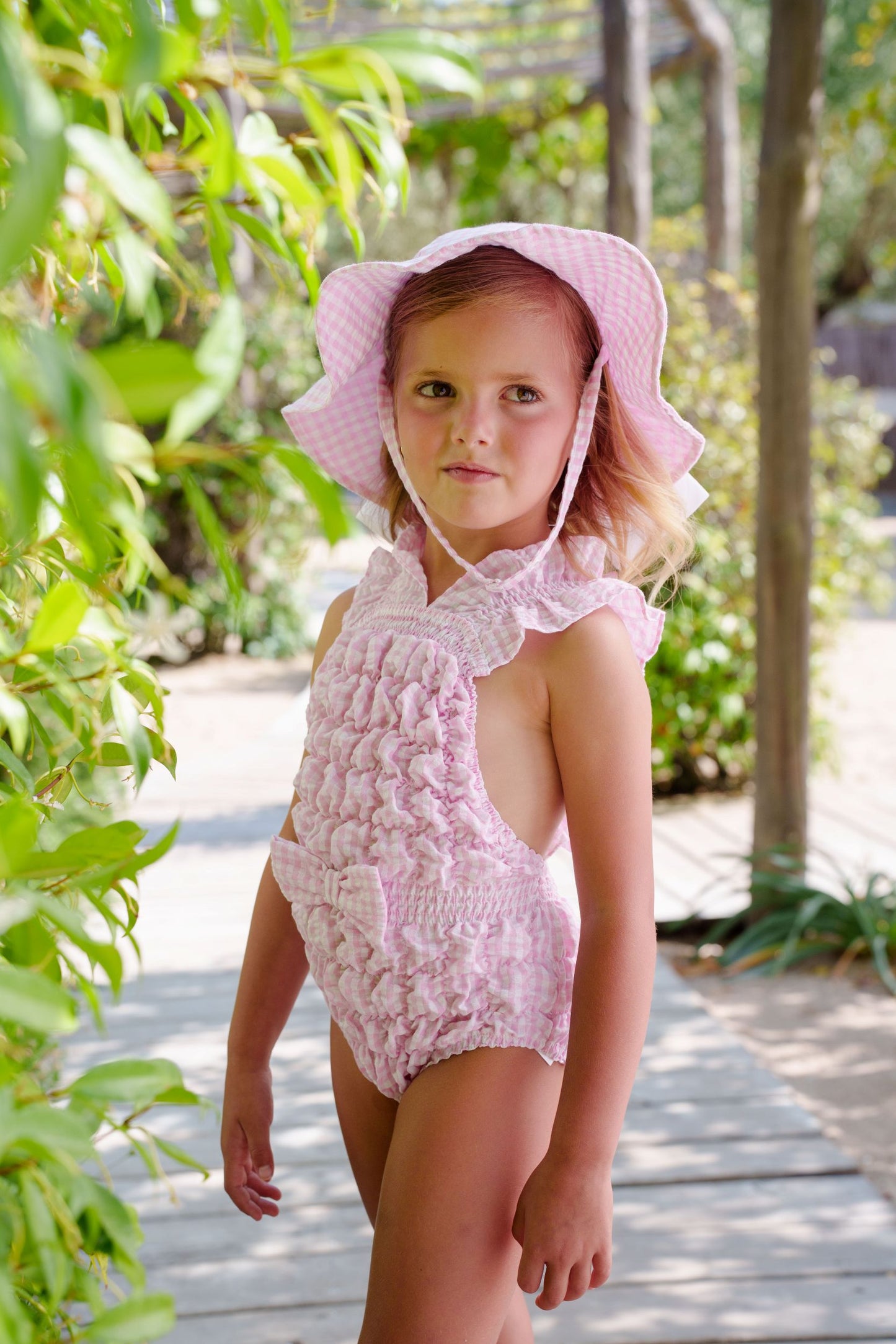SAMPLE Pink Gingham Sunny Hat