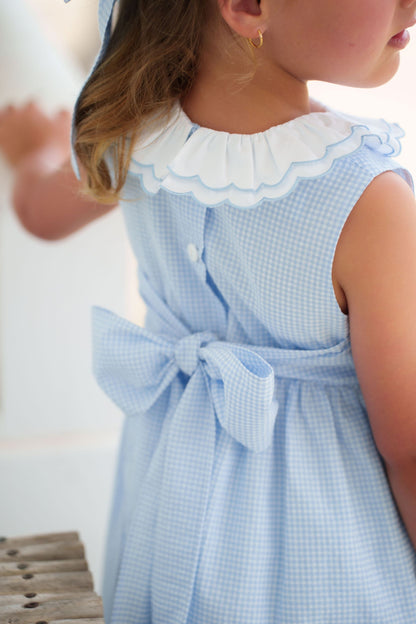 SAMPLE Mini Blue Gingham Dress
