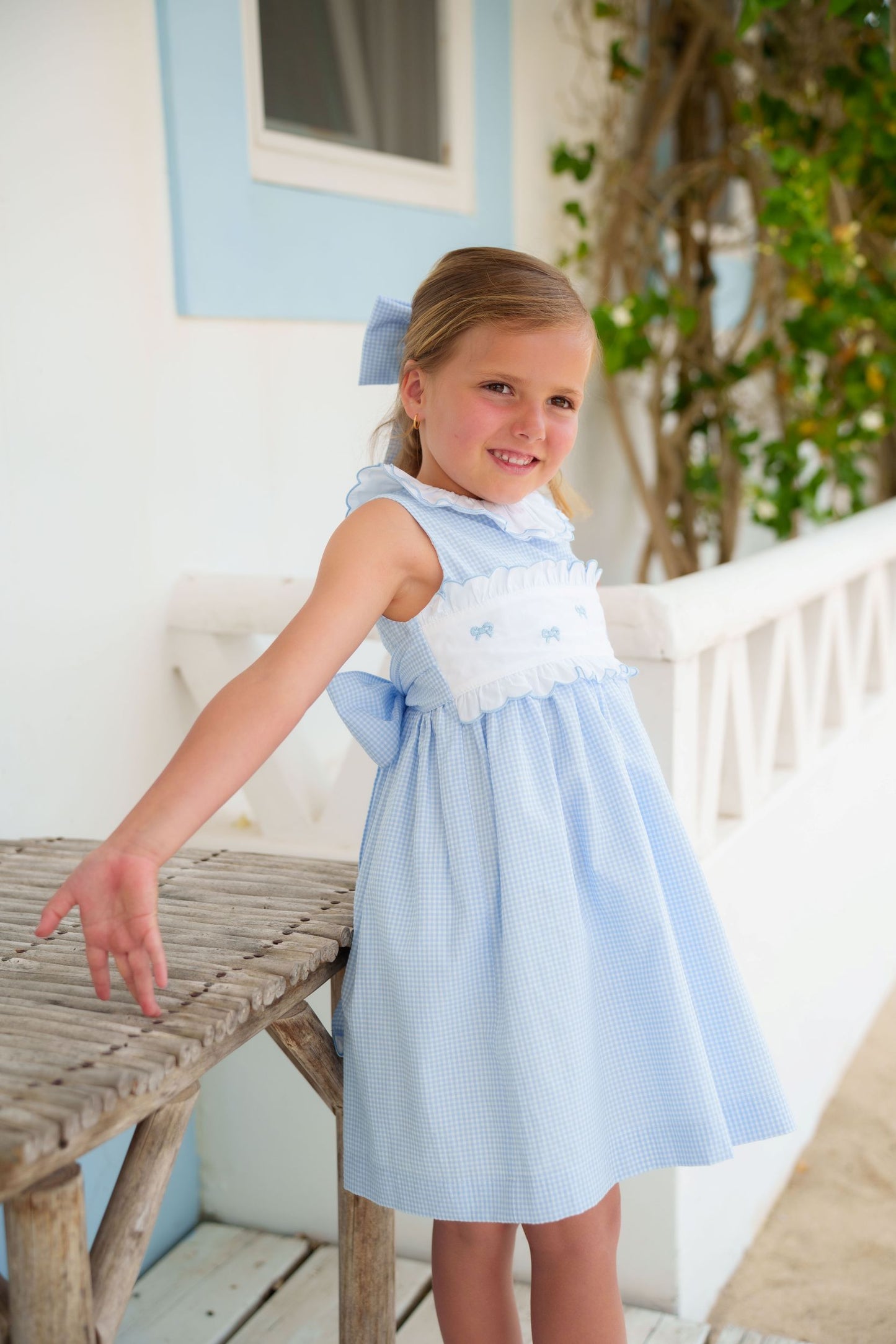 SAMPLE Mini Blue Gingham Dress