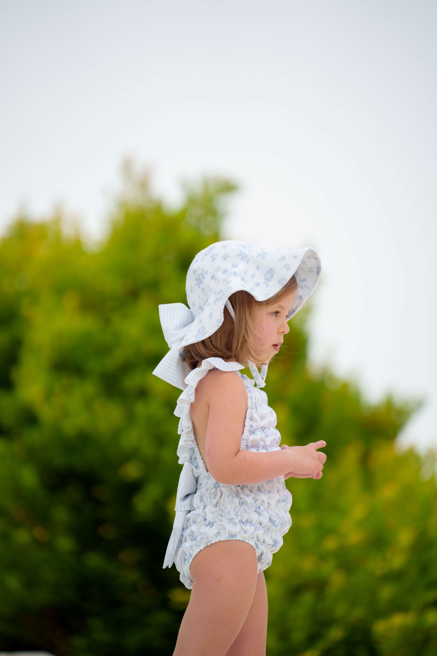 Moonlight Floral Lycra Sunny Hat