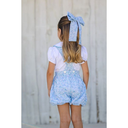 Blue Ditsy Floral Big Hair Clip