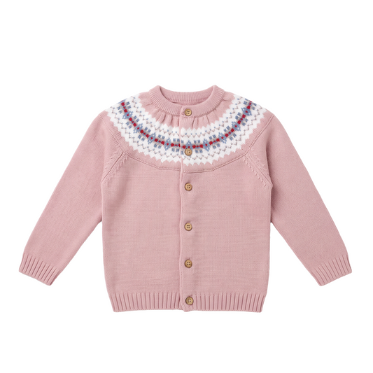 Pink Fair-Isle Cardigan