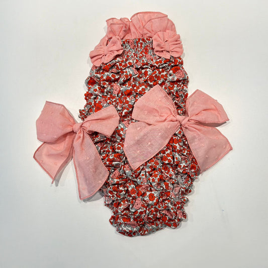 Red Floral Frilled Swimsuit