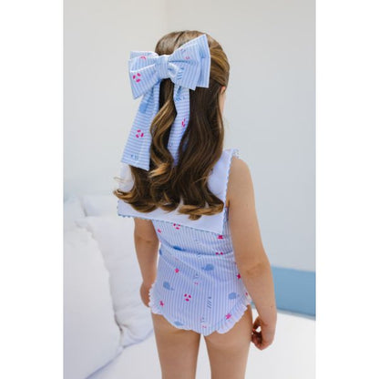 Nautical Lycra Big Hair Clip
